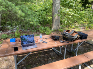 Station Setup on the Picnic Table