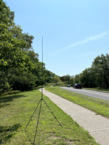 Buddistick Pro antenna with the lookout fort in the far background.